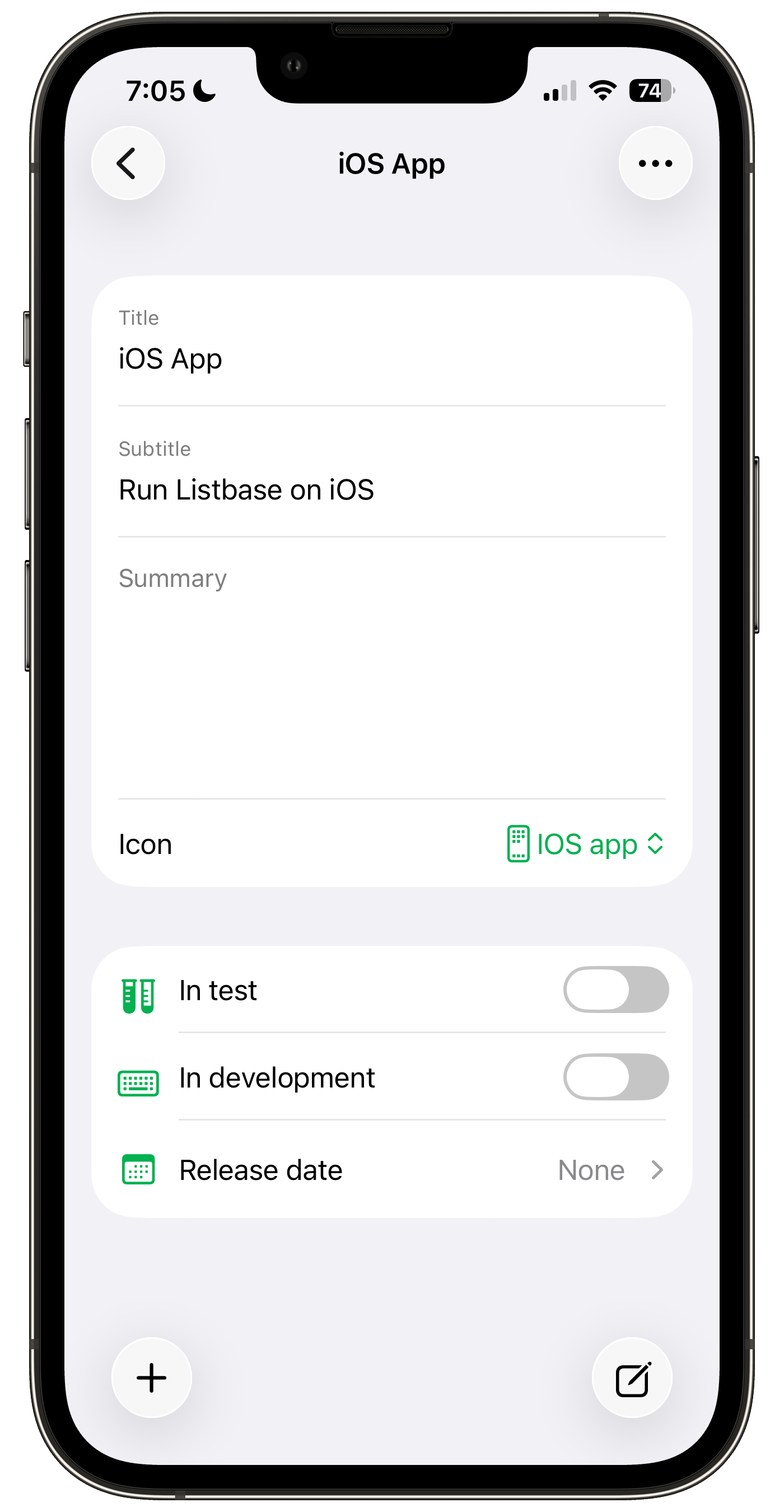 Listbase Lists home screen